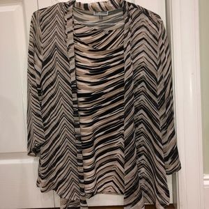 JM collection sleeveless top with attached sweater